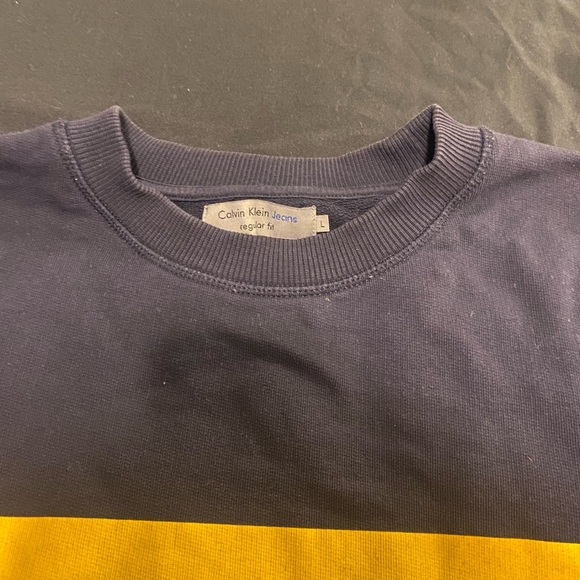 Calvin Klein Jeans Navy & Yellow Sweatshirt - Picture 4 of 6